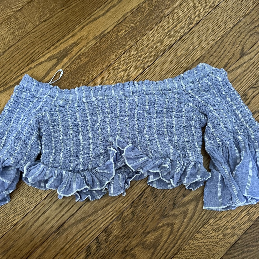 Free People top, blue/purple color, stretches to fit